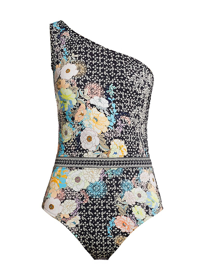 Floral Print One Piece Swimsuit and Cover Up