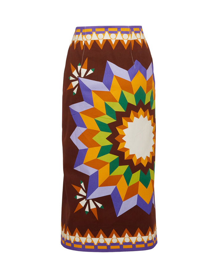 Retro Geometric Colorblock Print Bikini and Cover Up