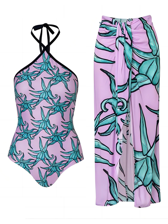 Floral Print One-piece Swimwear