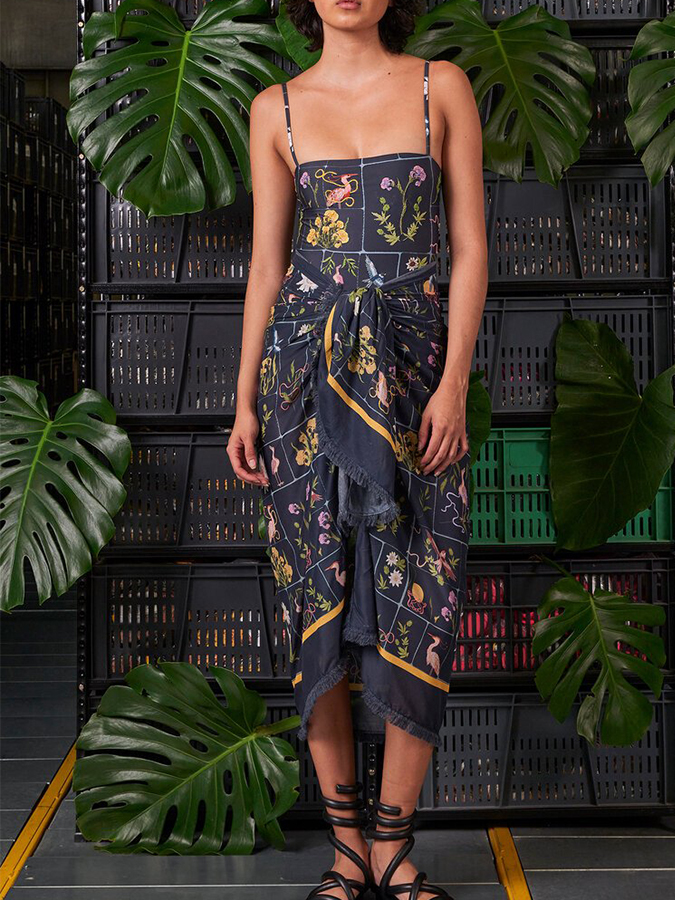Simple Embroidered Print One-Piece Swimsuit