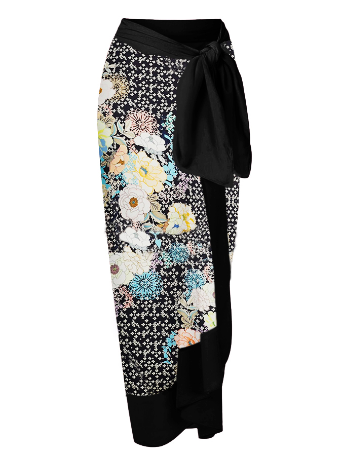 Floral Print One Piece Swimsuit and Cover Up