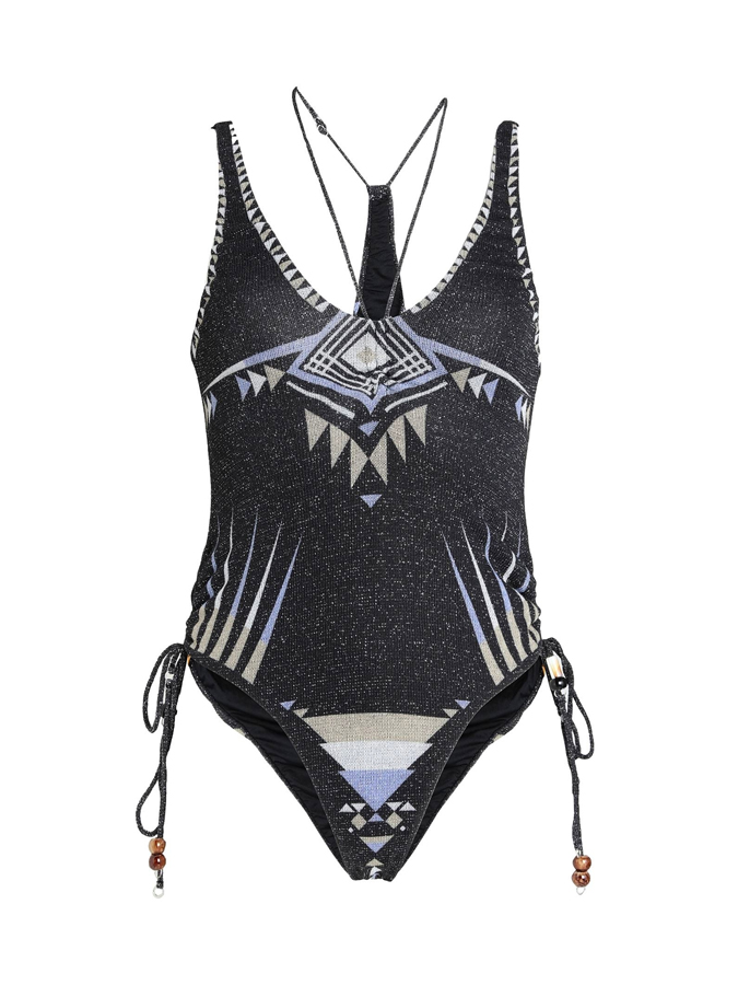 Native American Ethnic Geometric Print One Piece Swimsuit And Cover Up