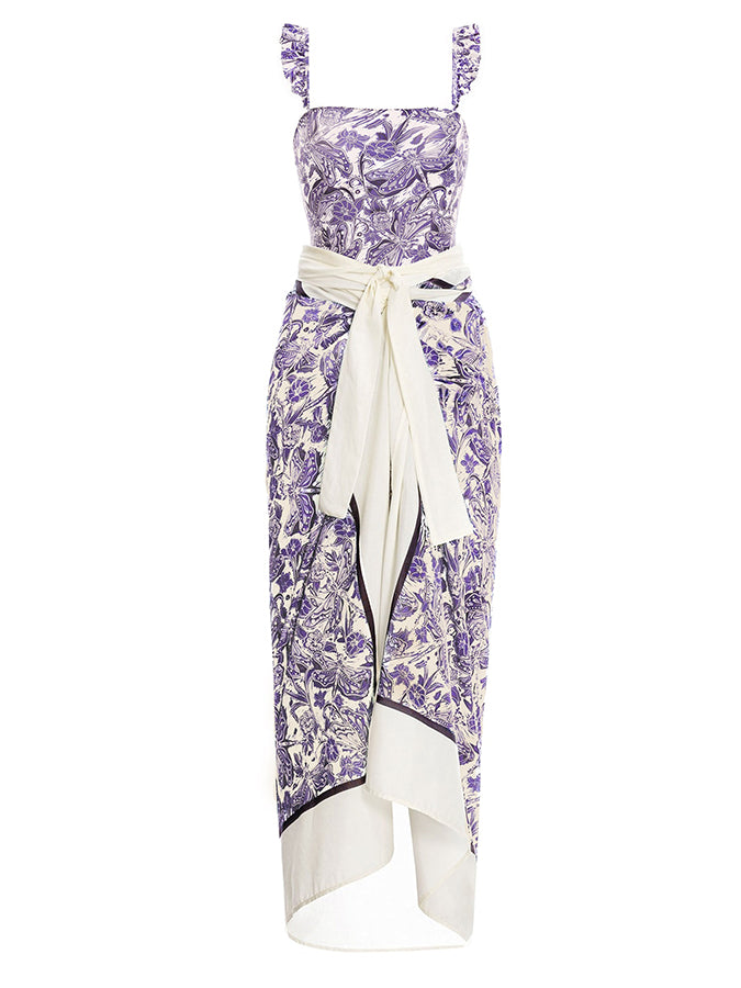 Purple Print Swimsuit Set and Coverup