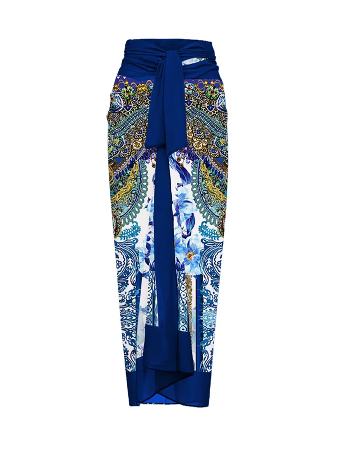 Bowknot Tie-shoulder One Piece Swimsuit