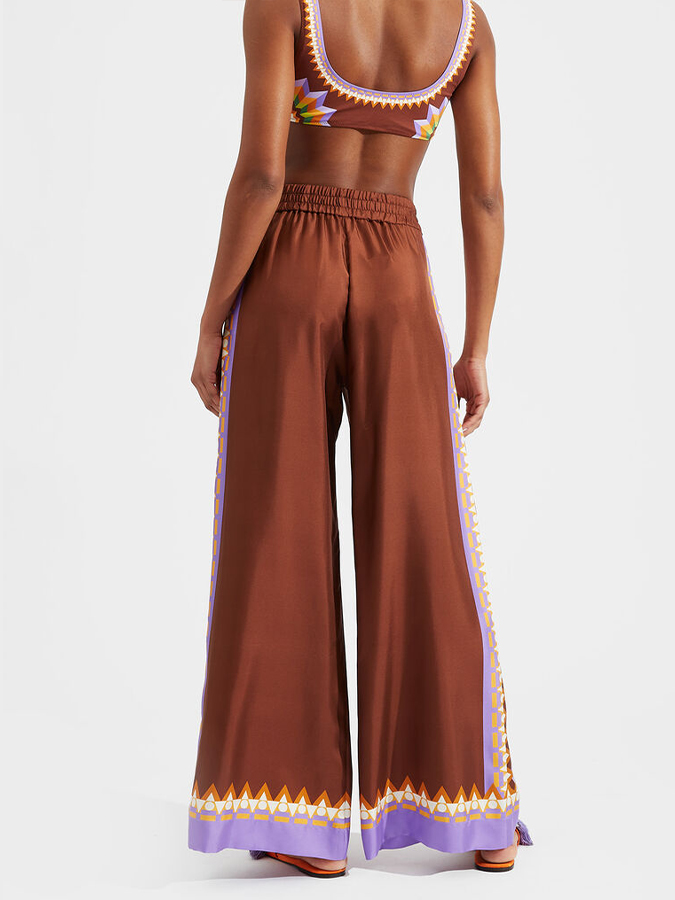 Retro Geometric Colorblock Print Bikini and Cover Up