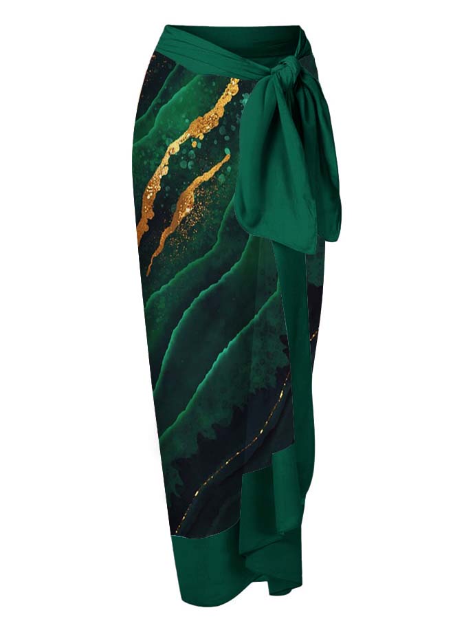 Ripple Print One Piece Swimsuits and Cover Up