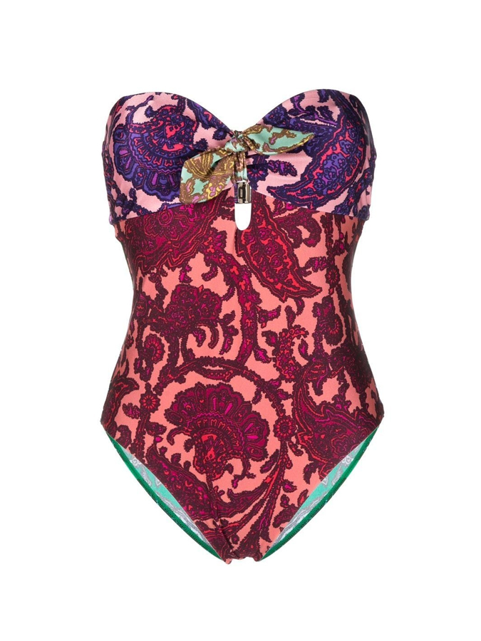 Vintage Ethnic Print One Piece And Cover Up