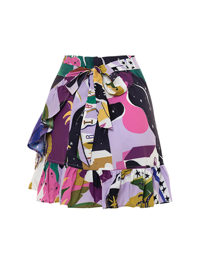 Tropical Flower and Bird Print One-Piece Swimsuit And Cover Up