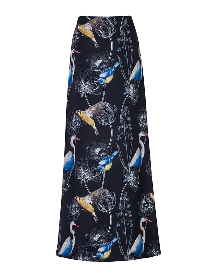 Flower and bird print two-piece swimsuit and cover up
