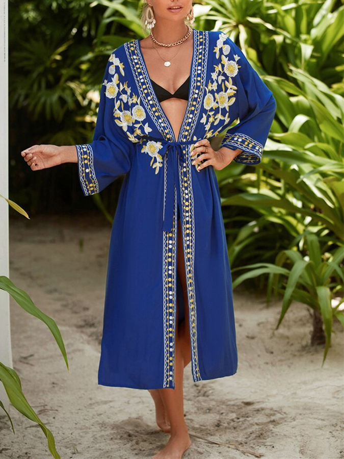 Sexy Bikini And Floral Beach Wear Cover up