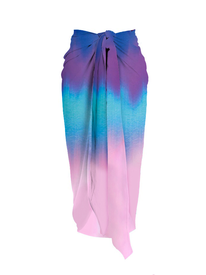 Ombre Print One Piece Swimsuit And Cover Up