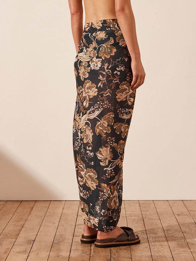 Fashion Print Hollow One-Piece Swimsuit