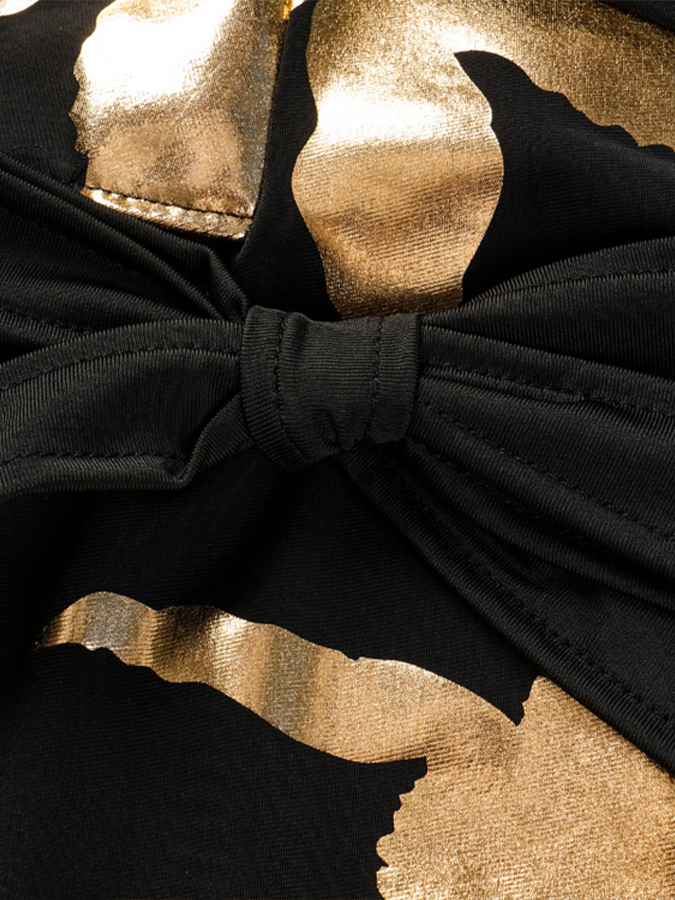 Ruffle Printed One Piece Swimsuit and Skirt