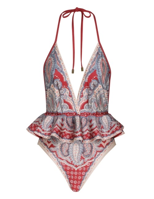 Spliced Cutout One-Piece Swimsuit