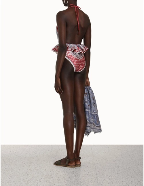 Spliced Cutout One-Piece Swimsuit
