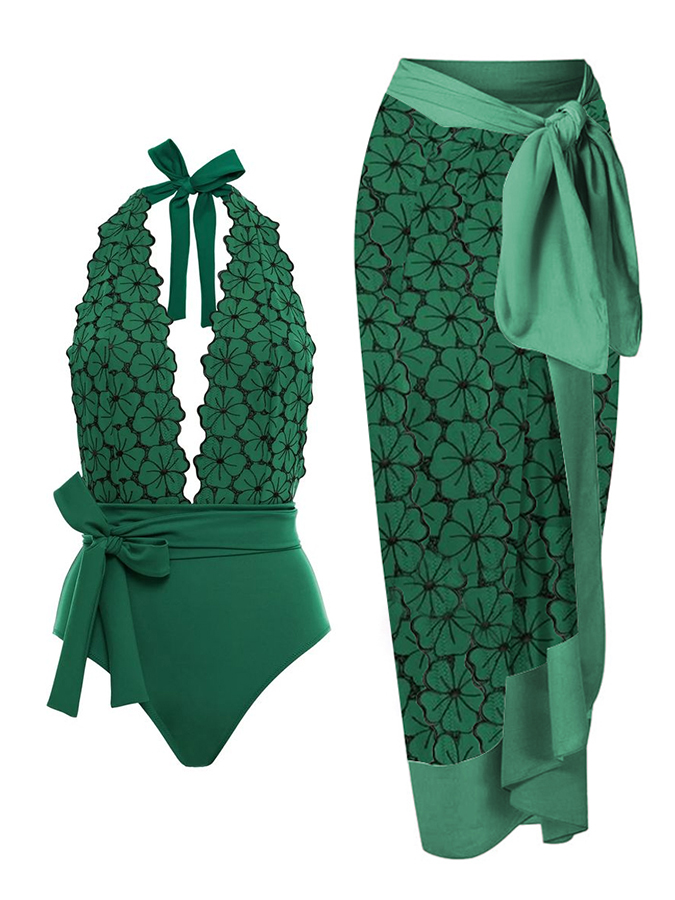 Petal Tie Fashion One Piece Swimsuit