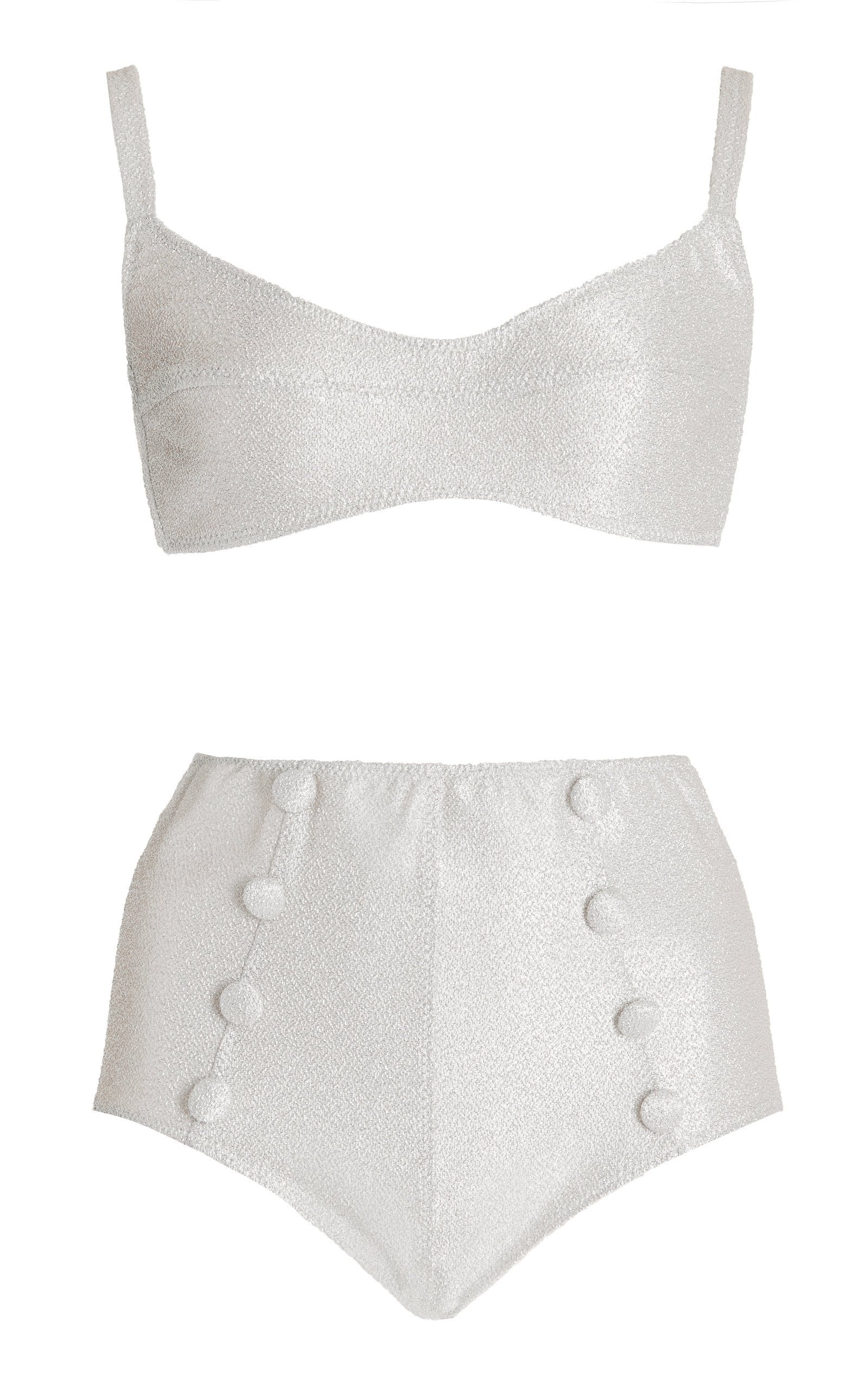 Metallic Jacquard Balconette High-Rise Bikini