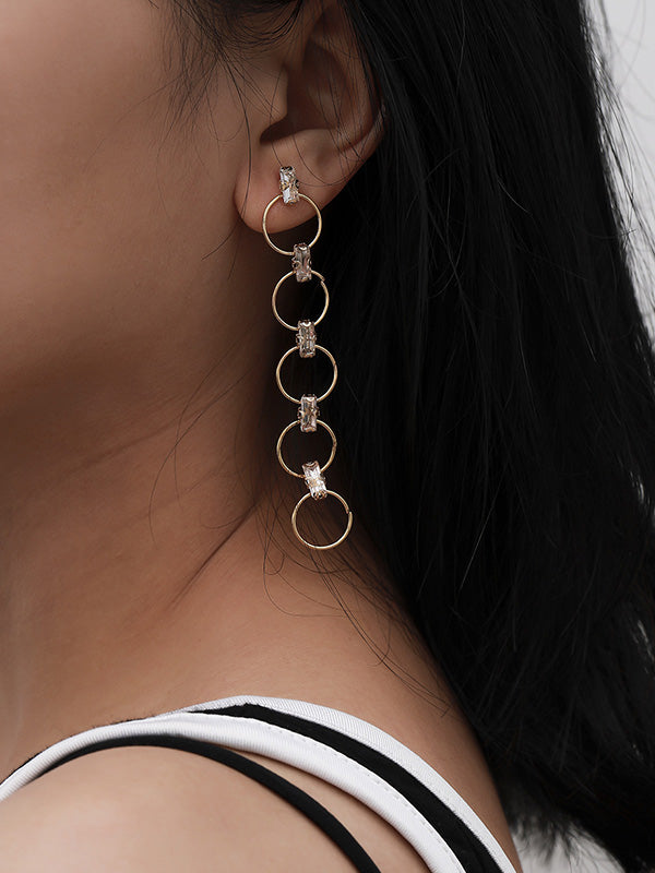 Fashion All-Match Multi-Element Generous Buckle Beaded Earrings