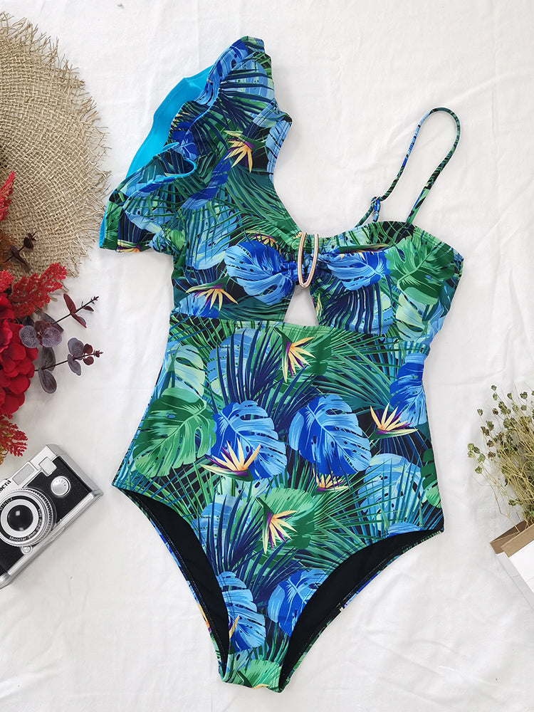 Floral Ruffle One Piece swimsuit