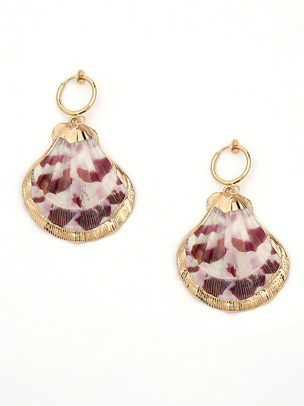 Creative Geometric Scallop Shell Pendant Earrings