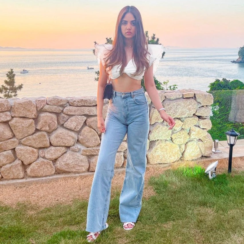 Ruffle V-Neck Bikini Swimsuit