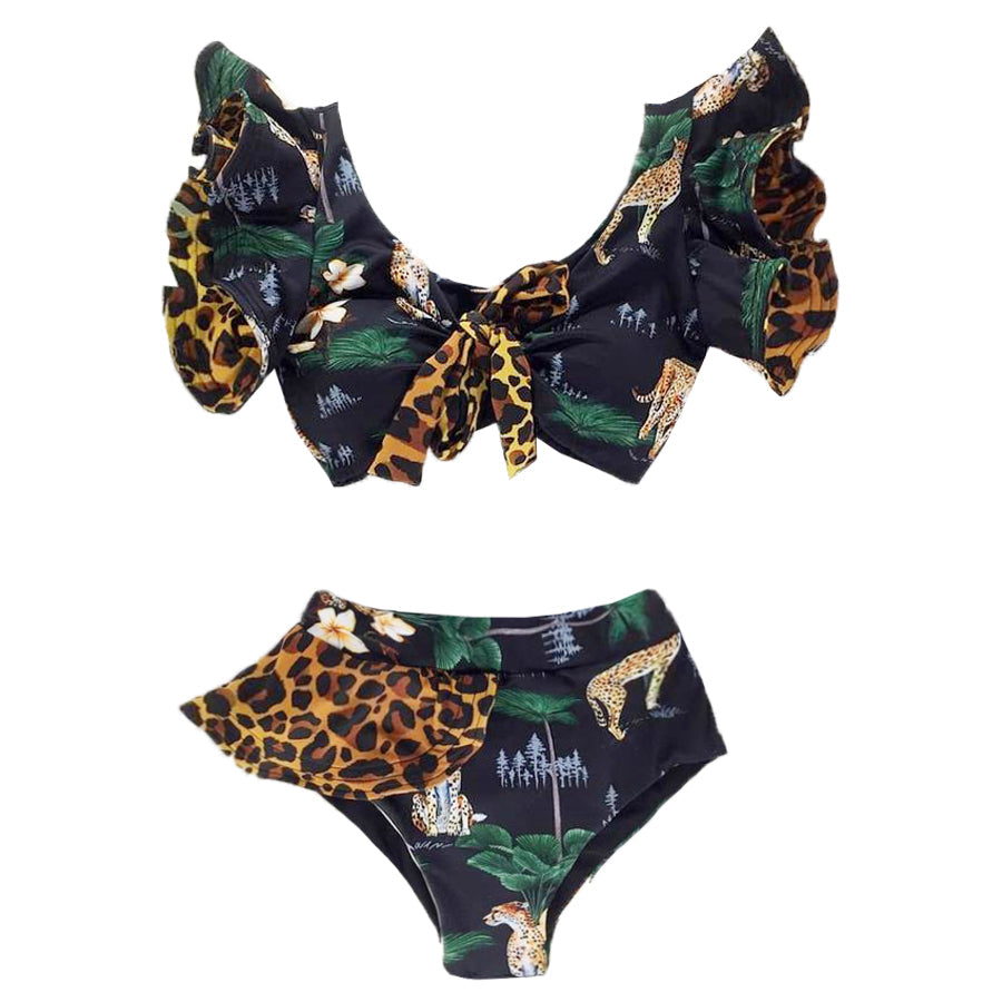 Ruffle Leopard Swimsuit