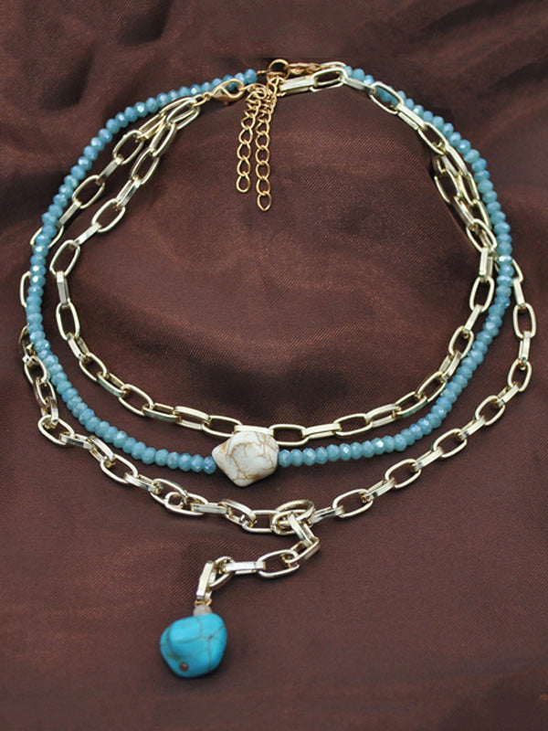 Gold Punk Bohemian Beads Multilayer Necklace