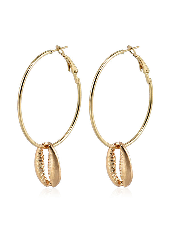 Fashion Trendy Shell Ear Hoop Earrings