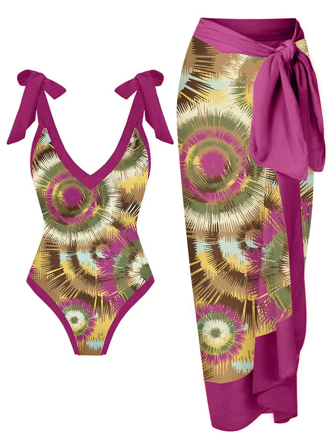 Ribbed Lace Up One-Piece Swimsuit main image 0
