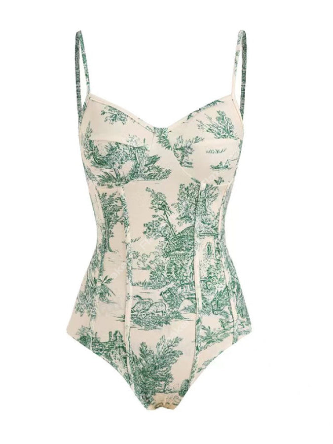 Printed Simple Fashion One Piece Swimsuit