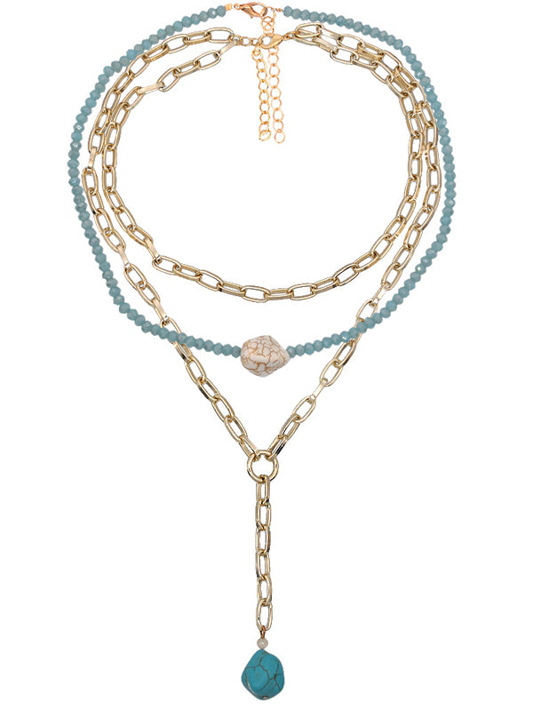 Gold Punk Bohemian Beads Multilayer Necklace