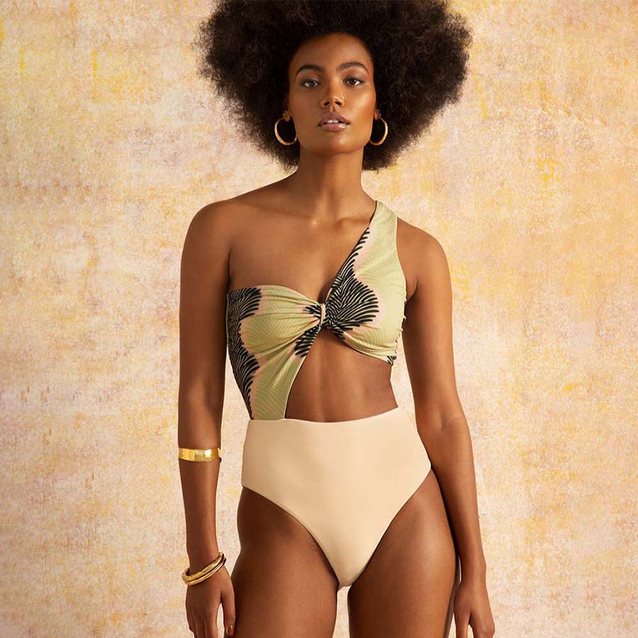 Gatsby Palm Two Tone Swimsuit