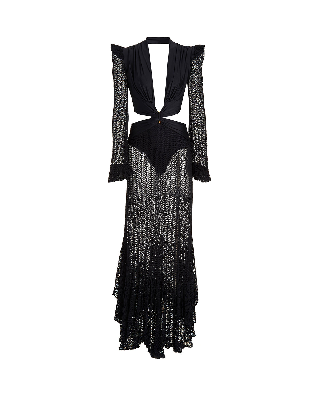 Plunge Netted One Piece Set