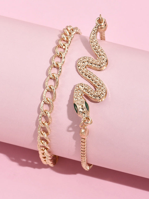 Fashion Alloy Adjustable Bracelet Two Pieces