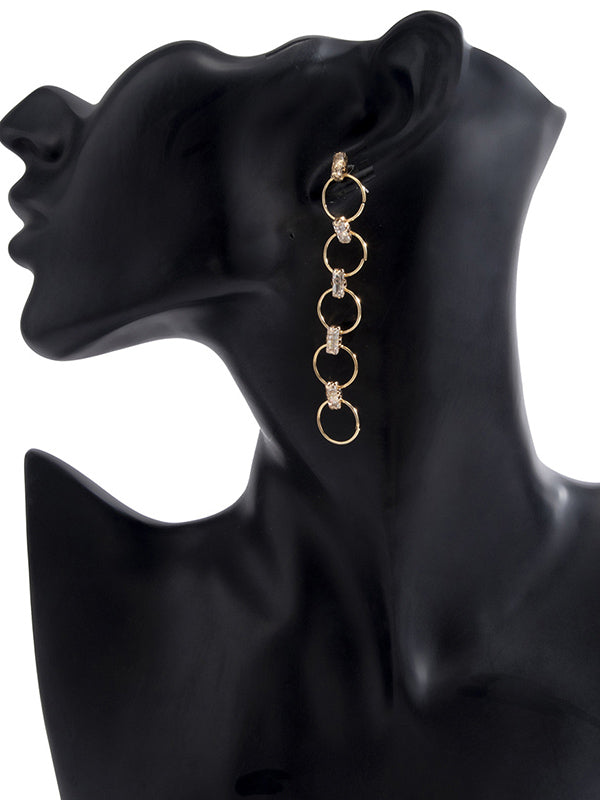 Fashion All-Match Multi-Element Generous Buckle Beaded Earrings