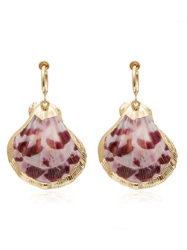 Creative Geometric Scallop Shell Pendant Earrings