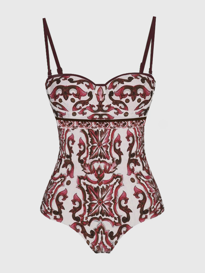 Printed Fashion One Piece Swimsuit and Cover up