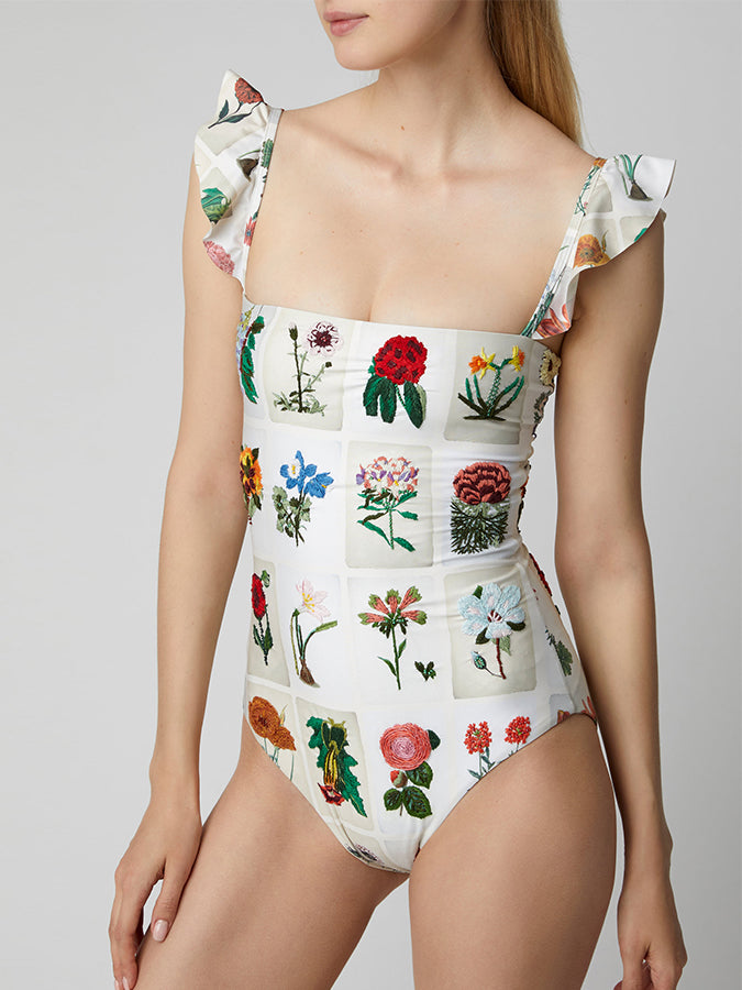ToBeInStyle Women's Printed One Piece Swimsuit - Halter Backless Bathing Suit