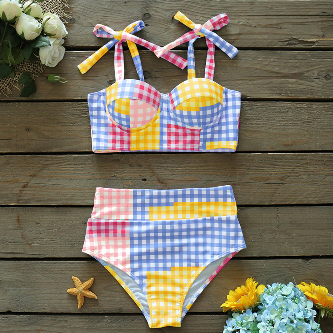 Colorful Hight Waist Bikini Cover up