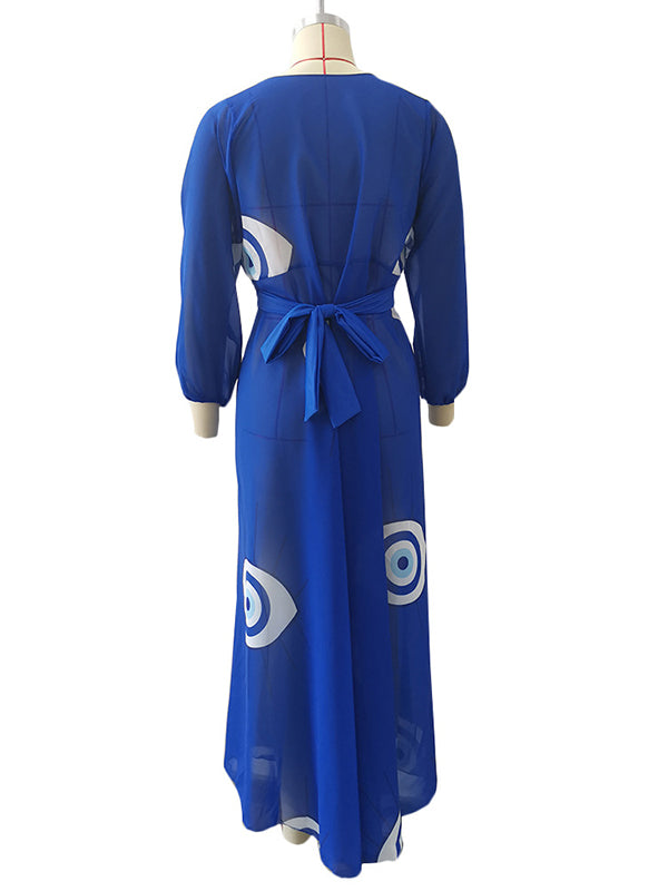 Demon Eyes Print Short Sleeve Thin Cover-Up