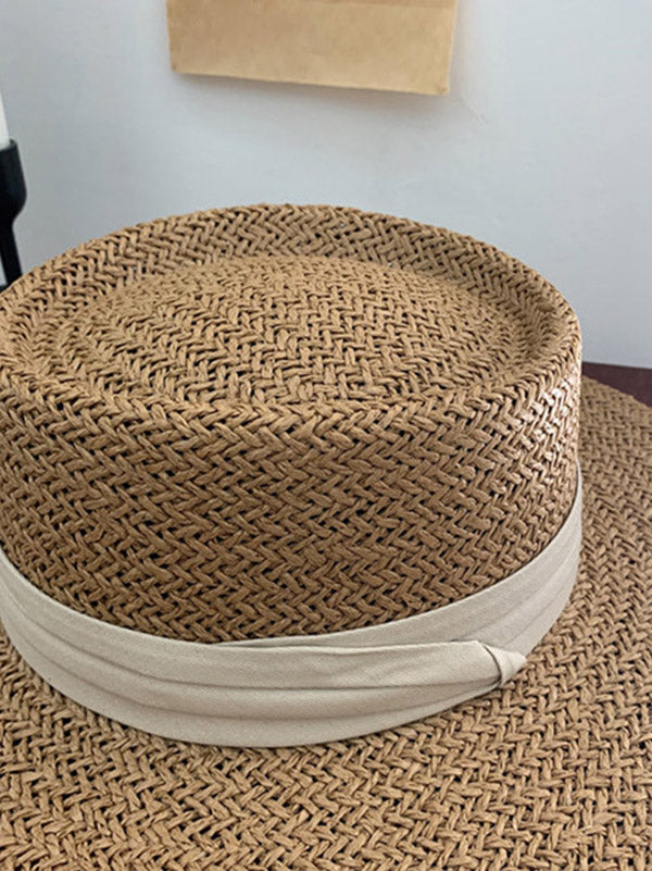 Leisure Sun-Protection Flat Straw Hat
