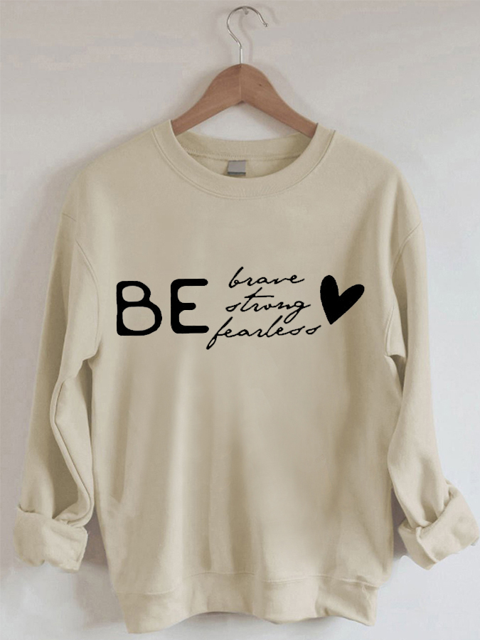 Letter Print Crew Neck Long Sleeve Crew Neck Sweatshirt
