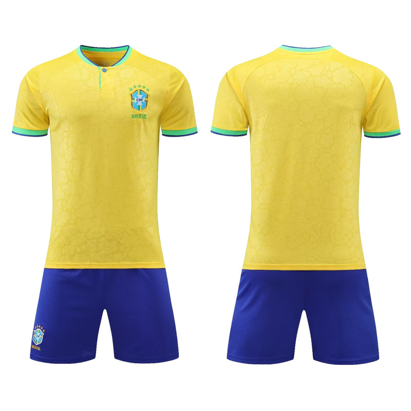 Brazil Football Short Sleeve T-Shirt and Short Sets