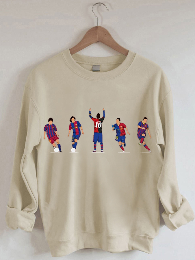 Women's Soccer Lover Gameday Lionel Messi Graphic Casual Sweatshirt