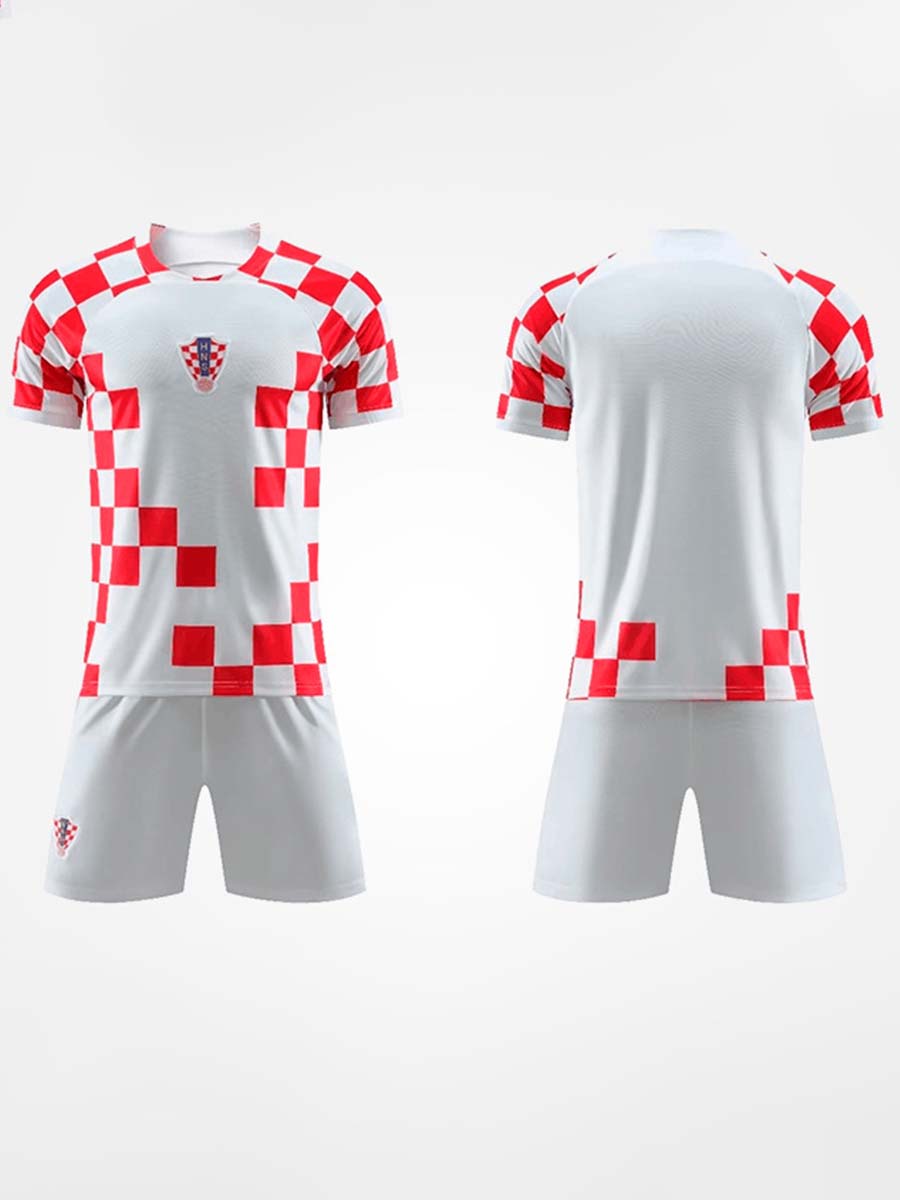 Croatia Football Short Sleeve T-Shirt and Shorts Set