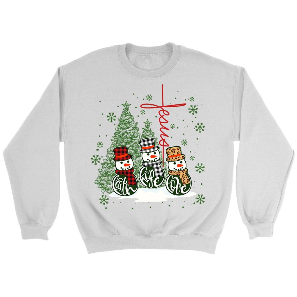 Faith hope love, Jesus cross, Christmas sweatshirt