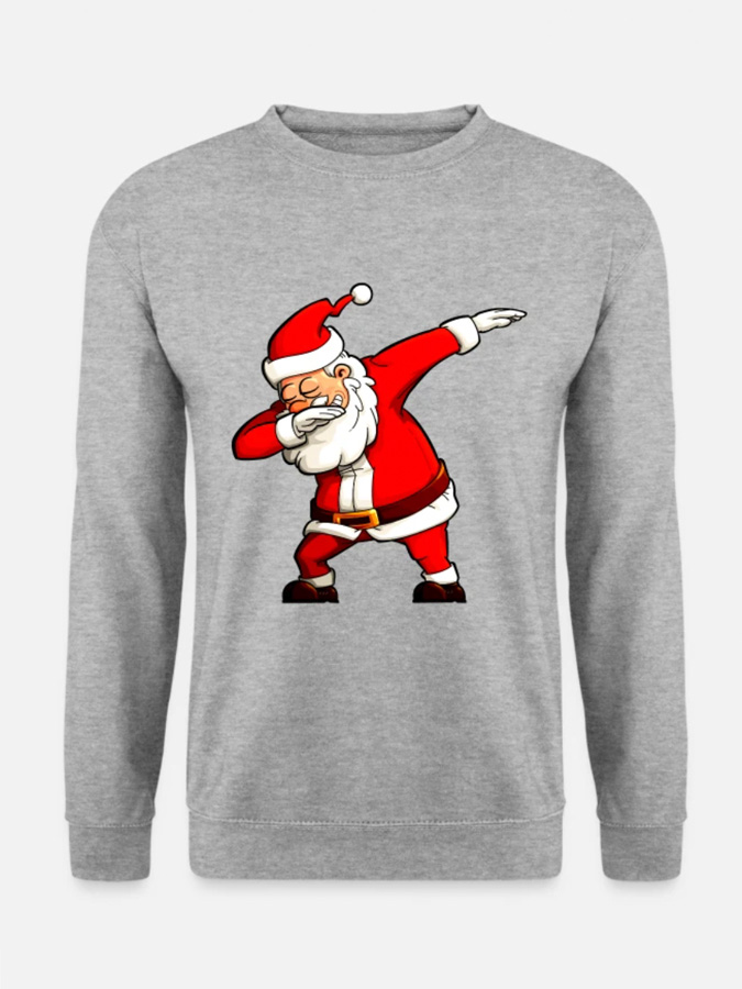 Santa Fun Print Casual Crewneck Loose Sweatshirt