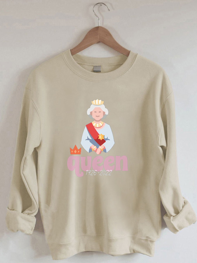 Rip Queen Elizabeth Casual Round Neck Sweatshirt
