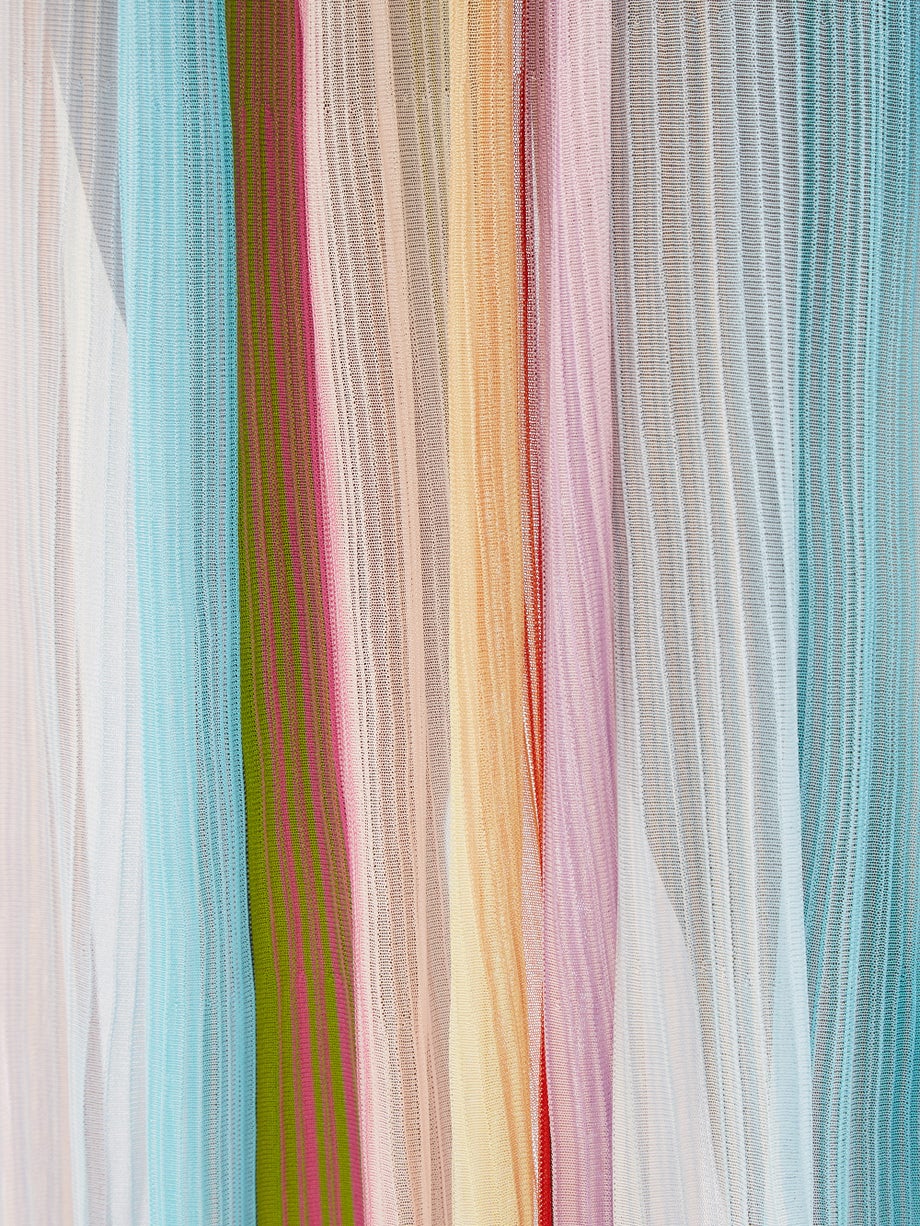 Fashion Colorblock Rainbow Striped Beach Swimsuit Set