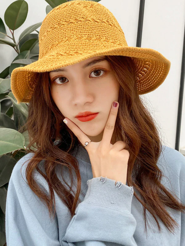 Leisure Solid Sun-Protection Dome Hat